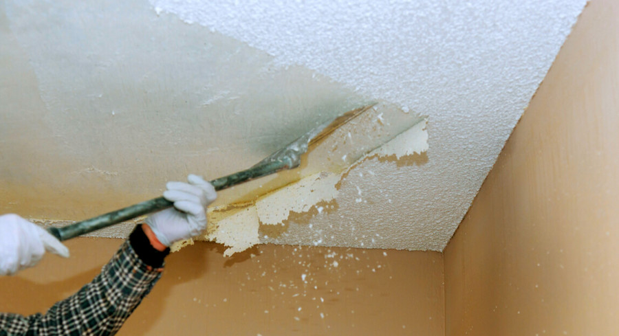 How to Remove Popcorn Ceiling in Double Wide Mobile Home